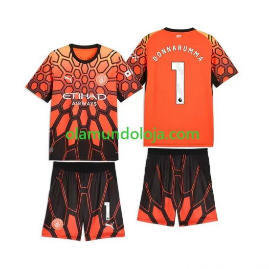 Camisola Manchester City Gianluigi Donnarumma 1 Guarda-redes Criança Equipamento Terceiro 2026-2027 Manga Curta